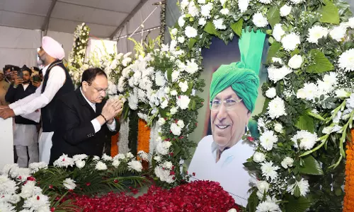 केन्द्रीय मंत्री जेपी नड्डा ने पूर्व मुख्यमंत्री ओम प्रकाश चौटाला श्रद्धांजलि सभा में हुए शामिल