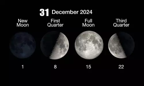 Moon Phase : अपने चंद्र चक्र के अमावस्या चरण में, 0% प्रकाशित Moon Phase : अपने चंद्र चक्र के अमावस्या चरण में, 0% प्रकाशित