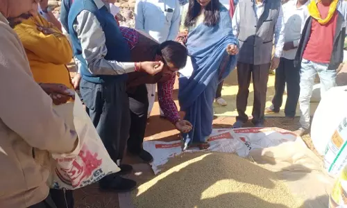 कलेक्टर ने धान संग्रहण केन्द्र अरसनारा का किया निरीक्षण