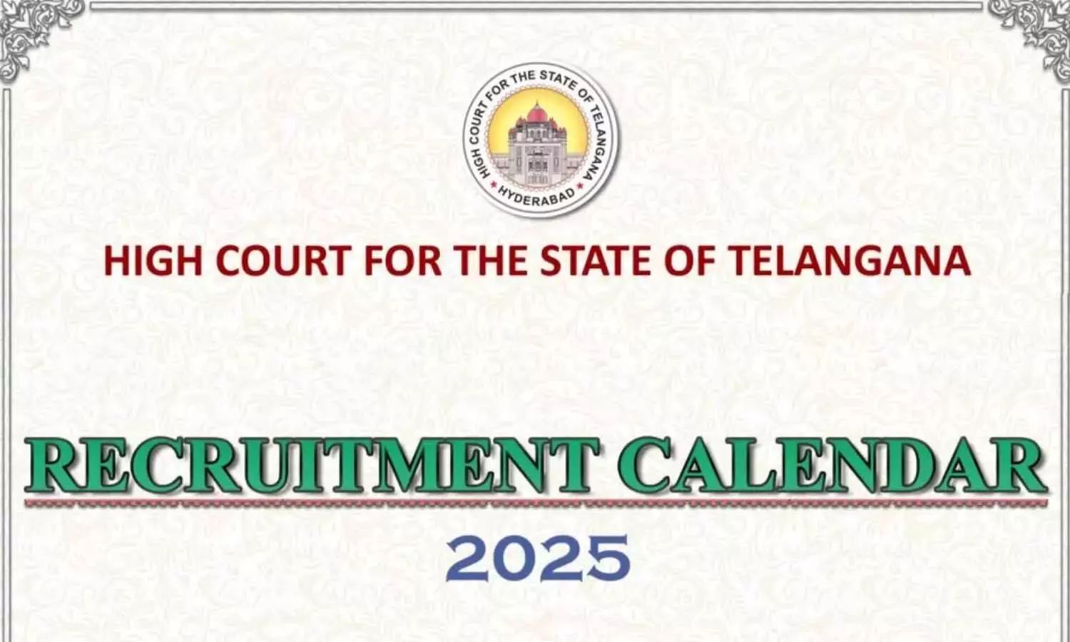 Telangana HC भर्ती कैलेंडर 2025 जारी