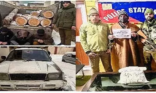 Baramulla पुलिस ने अवैध लकड़ी-ड्रग्स की तस्करी के आरोप में चार लोगों को गिरफ्तार किया Baramulla पुलिस ने अवैध लकड़ी-ड्रग्स की तस्करी के आरोप में चार लोगों को गिरफ्तार किया