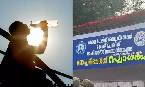 Kerala पुलिस ने कलोलसवम की गर्मी से निपटने के लिए उपस्थित लोगों के लिए