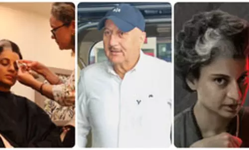 इमरजेंसी के ट्रेलर से पहले अनुपम ने दिखाई कंगना के प्रोस्थेटिक मेकअप की झलक
