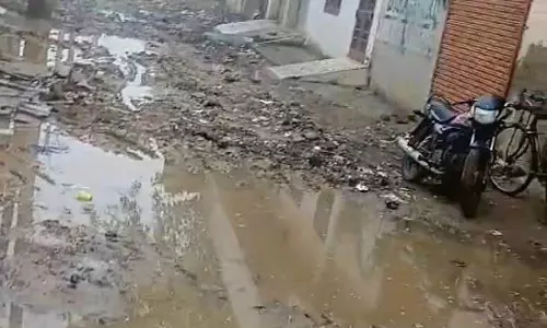 Haryana : नरवाना में सड़क पर सीवेज का पानी भर गया Haryana : नरवाना में सड़क पर सीवेज का पानी भर गया