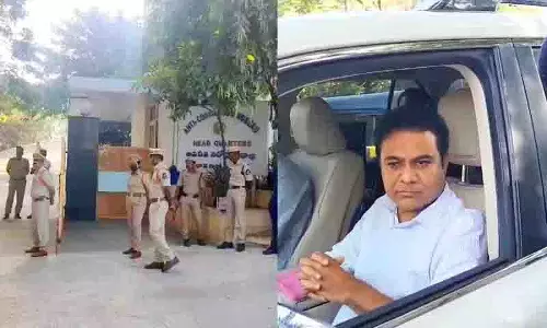 फॉर्मूला-ई रेस मामला, KTR हैदराबाद में एसीबी के समक्ष पेश हुए फॉर्मूला-ई रेस मामला, KTR हैदराबाद में एसीबी के समक्ष पेश हुए