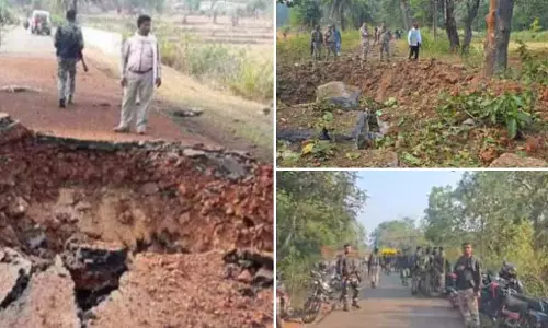 NIA टीम बीजापुर IED ब्लास्ट की जांच करने पहुंची