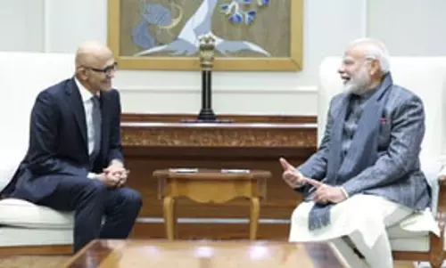 माइक्रोसॉफ्ट के सीईओ सत्या नडेला ने की पीएम मोदी से मुलाकात, एआई पर चर्चा