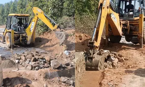 भड़के माननीय! घटिया निर्माण कार्य में विधायक ने चलवाया बुलडोजर