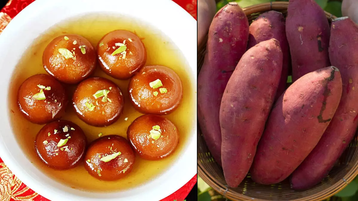 Sweet potato के गुलाब जामुन  लाजवाब स्वाद रहता हमेशा याद