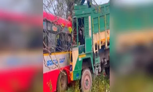 ट्रक-बस के बीच जोरदार टक्कर, 4 लोगों की मौत और 30 घायल