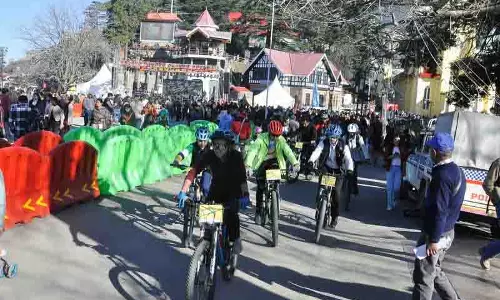 Shimla में विरासत का जश्न मनाने के लिए 36 साइकिल चालकों ने लिया हिस्सा