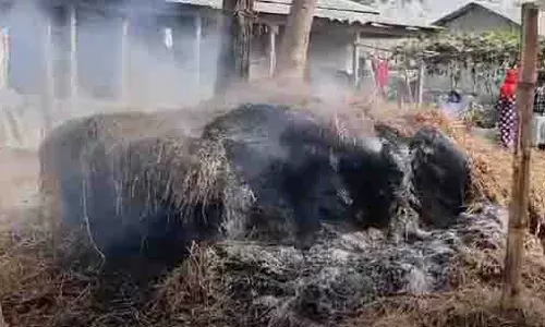 Assam : दुरामारी और हेकाइपारा में उग्र भीड़ ने मवेशी चोरी के आरोपी सात लोगों के घरों में आग लगा दी
