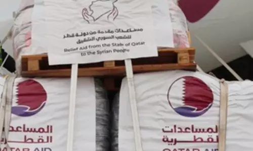 कतर ने Syria को 31 टन खाद्य सहायता भेजी
