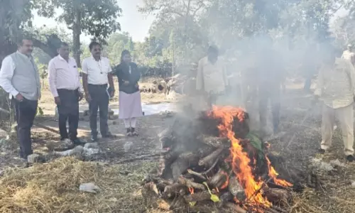 तेंदुए का अंतिम संस्कार, अज्ञात वाहन की ठोकर से हुई थी मौत