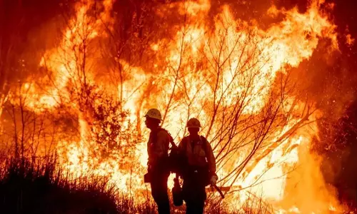 Los Angeles में जंगल में लगी आग के कारण रात के समय कर्फ्यू लगाया गया Los Angeles में जंगल में लगी आग के कारण रात के समय कर्फ्यू लगाया गया