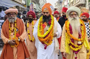 महाकुंभ : श्री पंचायती नया उदासीन अखाड़ा ने छावनी क्षेत्र में किया भव्य प्रवेश