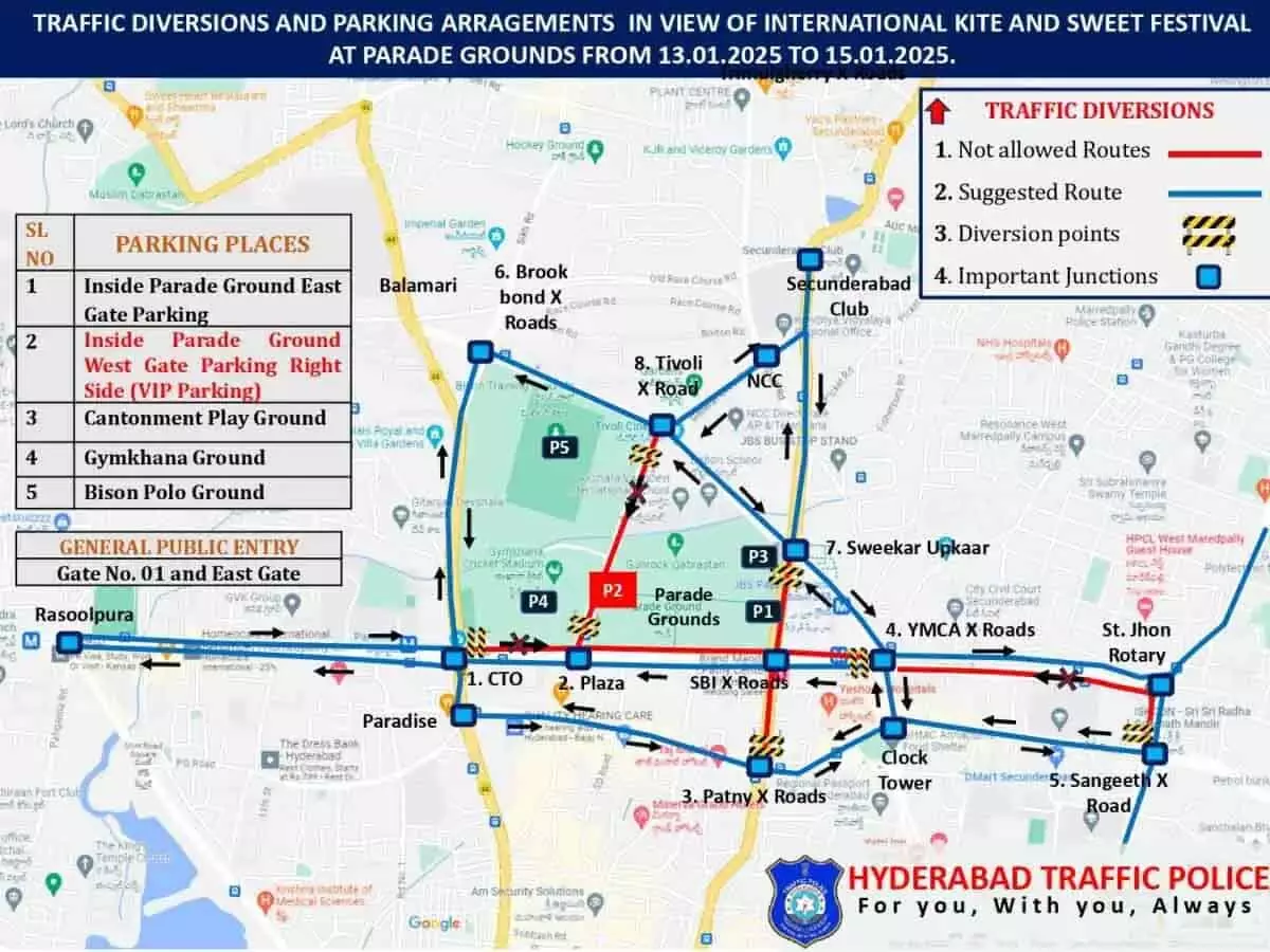 Hyderabad: अंतर्राष्ट्रीय पतंग महोत्सव के लिए यातायात प्रतिबंधों की घोषणा