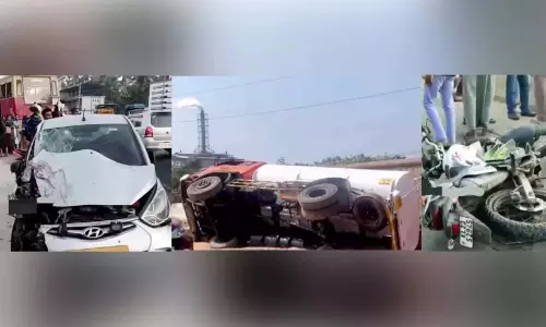 राष्ट्रीय राजमार्ग पर दुर्घटनाओं का सिलसिला: रील फिल्म पर बाइकें भिड़ीं, युवक घायल