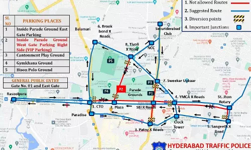 Hyderabad: अंतर्राष्ट्रीय पतंग एवं मिठाई महोत्सव के लिए यातायात परामर्श Hyderabad: अंतर्राष्ट्रीय पतंग एवं मिठाई महोत्सव के लिए यातायात परामर्श