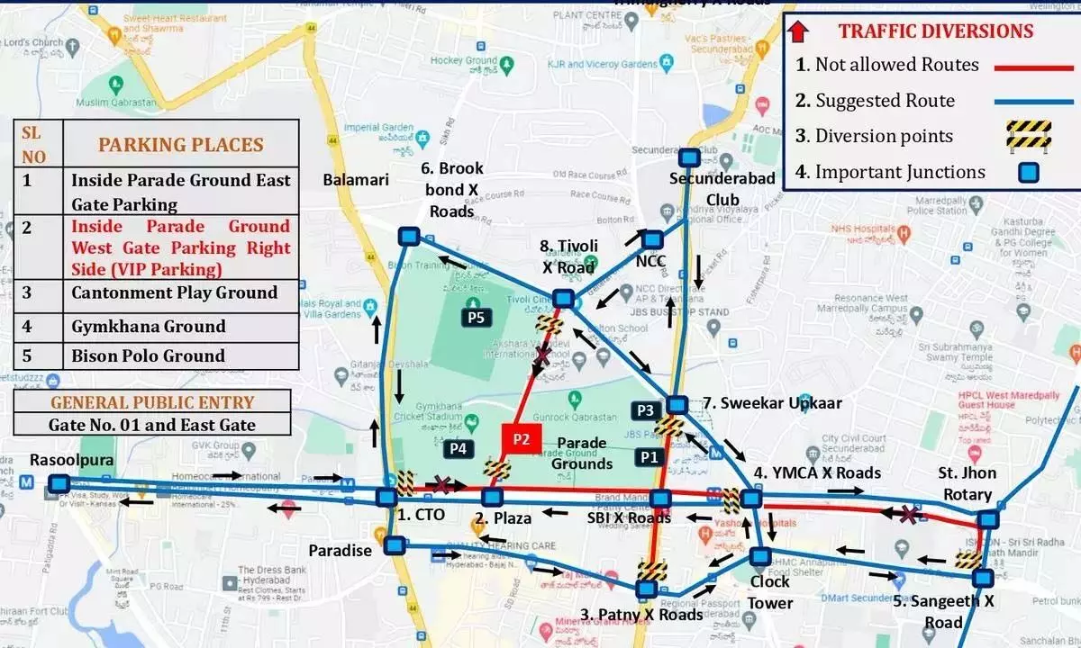 Secunderabad पतंग महोत्सव के लिए यातायात प्रतिबंध लगाए गए