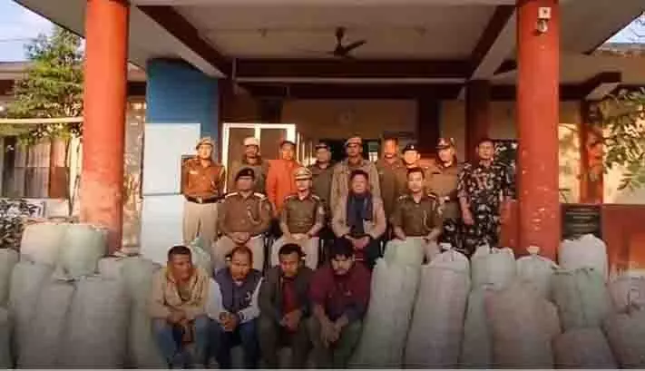 Arunachal: पुलिस ने 140 किलो गांजा जब्त किया, चार लोग गिरफ्तार