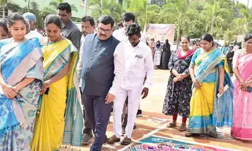 Andhra: रंगोली प्रतियोगिताएं संक्रान्ति का प्रतीक संबरालु