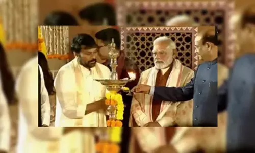 चिरंजीवी पीएम मोदी के साथ मकर संक्रांति मना रहे