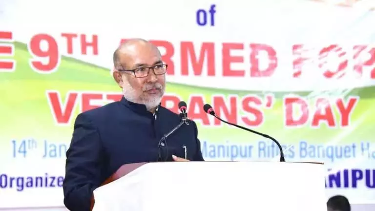 Manipur के मुख्यमंत्री ने शांति बहाल करने के लिए सशस्त्र बलों के दिग्गजों से सहयोग