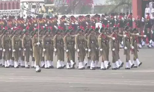 अग्निवीर महिला मार्चिंग टुकड़ी ने 77th Army Day परेड में भाग लिया अग्निवीर महिला मार्चिंग टुकड़ी ने 77th Army Day परेड में भाग लिया