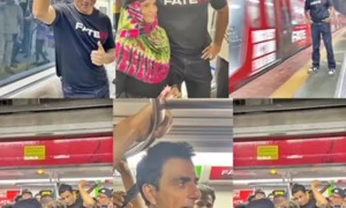सोनू सूद ने Mumbai मेट्रो में यात्रा की, प्रशंसकों से बातचीत की