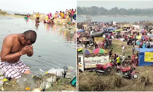 तेलकुपी गया घाट तर्पण: माघ पोइला पर पुण्य कमाने के लिए दामोदर में डुबकी