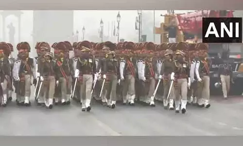 आरपीएफ की टुकड़ी ने 76th Republic Day के लिए कर्तव्य पथ पर परेड का अभ्यास किया