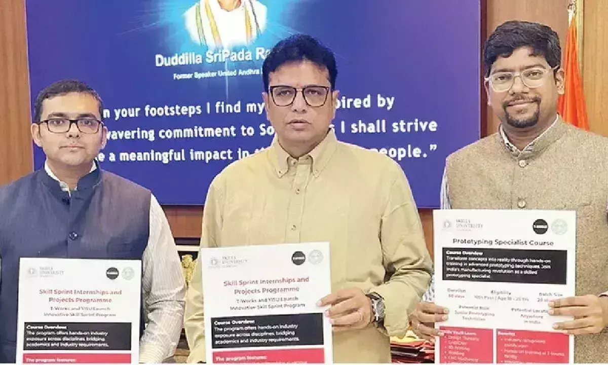 Telangana: मंत्री ने ‘कौशल स्प्रिंट’ प्रशिक्षण कार्यक्रम के पोस्टर का अनावरण किया Telangana: मंत्री ने ‘कौशल स्प्रिंट’ प्रशिक्षण कार्यक्रम के पोस्टर का अनावरण किया