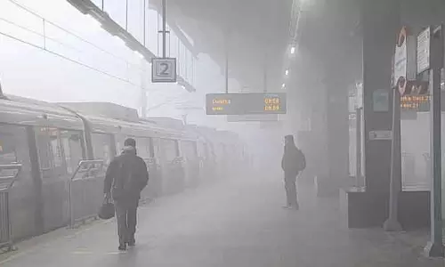 दिल्ली के कई इलाकों में घना कोहरा, 47 ट्रेनें देरी से दिल्ली के कई इलाकों में घना कोहरा, 47 ट्रेनें देरी से