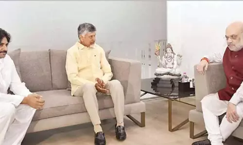 Andhra: अमित शाह का भव्य स्वागत