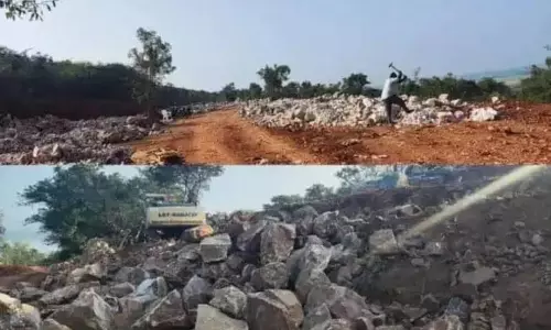 Melaram के ग्रामीणों ने अवैध खनन के खिलाफ प्रदर्शन किया