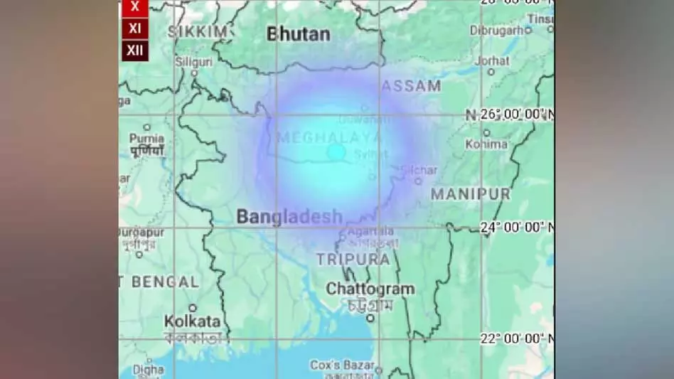 Assam और मेघालय के कुछ हिस्सों में 4.1 तीव्रता का भूकंप आया Assam और मेघालय के कुछ हिस्सों में 4.1 तीव्रता का भूकंप आया