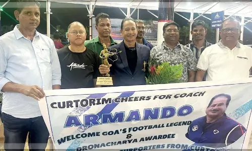 Curtorim Pride: द्रोणाचार्य पुरस्कार अरमांडो कोलाको को डाबोलिम में हीरो का स्वागत मिला