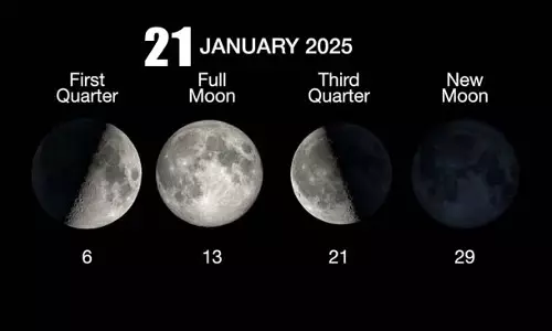 Moon Phase: अपने चंद्र चक्र के तीसरे तिमाही चरण में, 50% प्रकाशित Moon Phase: अपने चंद्र चक्र के तीसरे तिमाही चरण में, 50% प्रकाशित