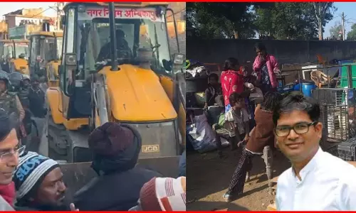 महामाया पहाड़ के अवैध कब्जे पर चला बुलडोजर, गरमाई छत्तीसगढ़ की सियासत