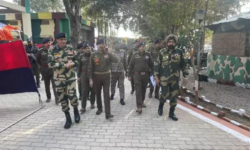 DGP ने सीमा सुरक्षा ग्रिड का आकलन करने के लिए अंतरराष्ट्रीय सीमा से लगे इलाकों का दौरा किया