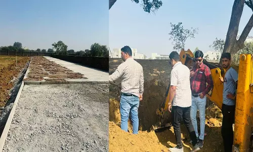 लाभांडी में 2 एकड़ में की जा रही अवैध प्लाटिंग पर निगम ने लिया एक्शन