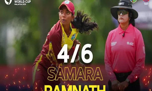 WestIndies ने मलेशिया को हराकर महिला अंडर-19 टी-20 विश्व कप में सुपर सिक्स में जगह बनाई WestIndies ने मलेशिया को हराकर महिला अंडर-19 टी-20 विश्व कप में सुपर सिक्स में जगह बनाई