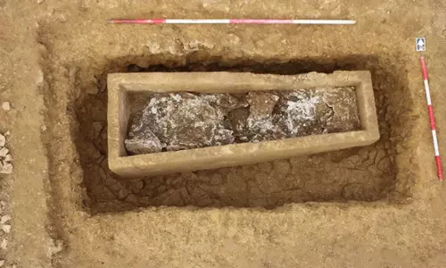Archaeologists ने रोमन ब्रिटेन के उच्च-स्थिति वाले व्यक्ति की दुर्लभ तरल जिप्सम दफन खोजी