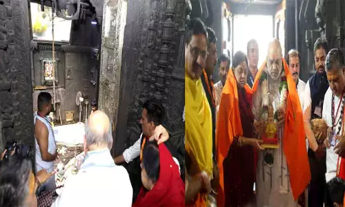 Nashik में अमित शाह ने बारह ज्योतिर्लिंगों में से एक श्री त्र्यम्बकेश्वर महादेव की पूजा-अर्चना की