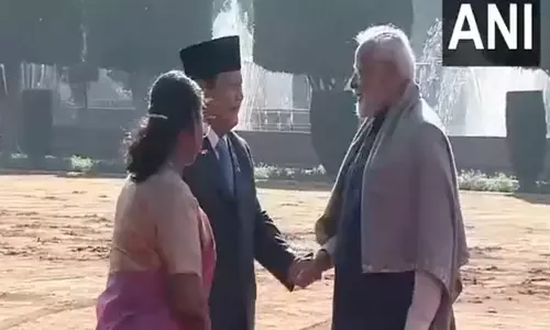 इंडोनेशिया के राष्ट्रपति प्रबोवो सुबियांटो का New Delhi में औपचारिक स्वागत किया गया