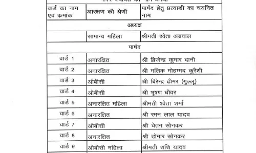 बीजेपी ने दुर्ग जिले के सभी निकायों में उतारे प्रत्याशी, देखें नाम बीजेपी ने दुर्ग जिले के सभी निकायों में उतारे प्रत्याशी, देखें नाम