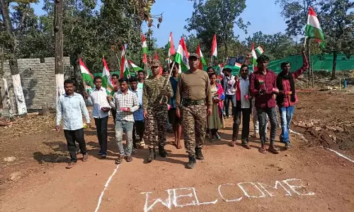 मेटागुडा गांव में पहली बार लहराया तिरंगा
