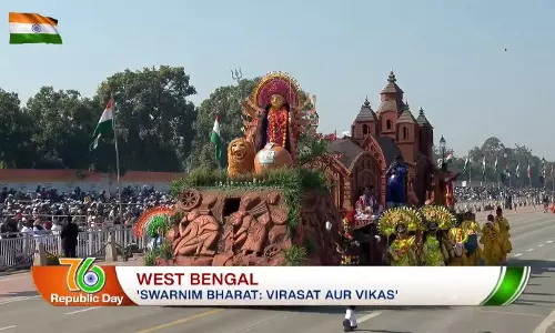 West Bengal की झांकी में विरासत और ग्रामीण सशक्तिकरण का जश्न मनाया गया West Bengal की झांकी में विरासत और ग्रामीण सशक्तिकरण का जश्न मनाया गया