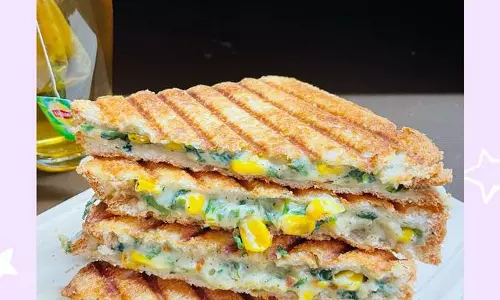 ग्रिल्ड पालक सैंडविच रेसिपी
